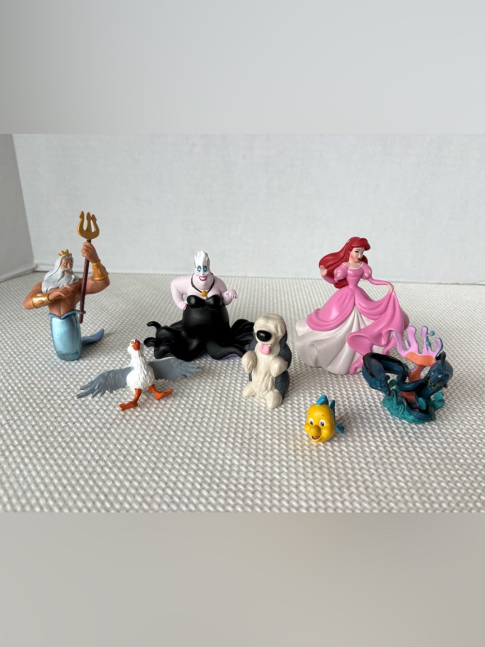 Disney Little Mermaid 7 Piece Toy Set Ariel Ursula Max Flounder King Triton